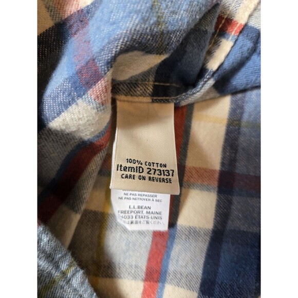 L.L.Bean Scotch Plaid Flannel Button Up Shirt (Women's M) - Picture 5 of 14